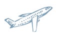 Vector drawing. Airport and aircraft