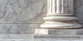 Carrara Marble Pillar Base and Wall Detail column capital Royalty Free Stock Photo