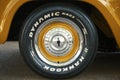 Close-up side view of a Hankook brand tire Royalty Free Stock Photo