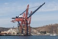 Close-Up and Side View of Shipping Cranes at Ensenada International Terminal