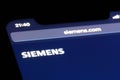 close up Siemens company brand logo