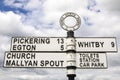 Signpost in Goathland, North Yorkshire Royalty Free Stock Photo