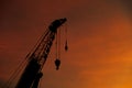 Silhouette industry giant crane working on construction building site Royalty Free Stock Photo