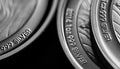 Close up of Silver Bullion Coin on a black mirror background Royalty Free Stock Photo