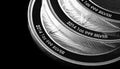 Close up of Silver Bullion Coin on a black mirror background Royalty Free Stock Photo