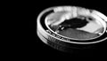 Close up of Silver Bullion Coin on a black mirror background Royalty Free Stock Photo