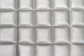 Close up Silver gray Stitched Leather texture background Royalty Free Stock Photo