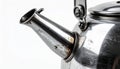 Close Up of Silver Kettle Detailed Metal Texture in a White Isolated Background Royalty Free Stock Photo