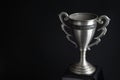 Close up of Silver trophy over black background. Winning awards with copy space for text and design. Royalty Free Stock Photo