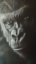 Close up of a silverback gorilla s features with a soft blurred background for dramatic effect Royalty Free Stock Photo