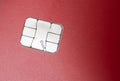 Close up simcard on red screen Royalty Free Stock Photo
