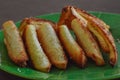 Close-up Simple Homemade Buttered Toast Snack Dish On A Plate