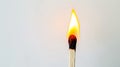 Close-up of a single burning match Royalty Free Stock Photo