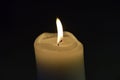 Close up of a single church candle burning. Royalty Free Stock Photo