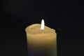 Close up of a single church candle burning. Royalty Free Stock Photo