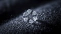 Close up of a single hexagonal snowflake crystal on a dark textured surface Royalty Free Stock Photo