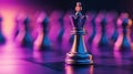 Close-up of a single intricate chess piece symbolizing strategy and intellect in a classic board game environment Royalty Free Stock Photo