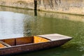 Close up of a punt on river Cam in Cambridge, United Kingdom