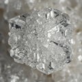 Close-up of a single snowflake displaying intricate hexagonal patterns and crystalline Royalty Free Stock Photo