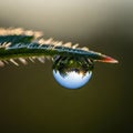 Background is softly blurred, emphasizing the droplet\'s sharp Royalty Free Stock Photo