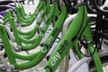 Close up of six bikes involved in the Liverpool city bike scheme