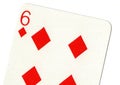 Close up of a six of diamonds playing card. Royalty Free Stock Photo