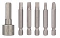 Set of metal screwdriver and socket bits Royalty Free Stock Photo