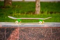 Close up of a skateboard outdoors Royalty Free Stock Photo