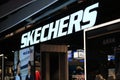 Close up Skechers store sign and logo