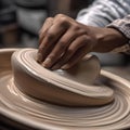 A close-up of a skilled potters hands shaping a delicate ceramic vase2