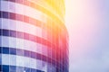 Close-up of skyscraper window, night photography, lighting turned on. Royalty Free Stock Photo