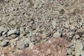Close-up of slag heap of iron ore quarry