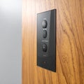 Sleek Smart Home Control Panel on Wood Royalty Free Stock Photo