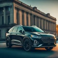 Close-up of a Sleek Blue Jaguar F-Pace Grille