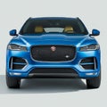 Close-up of a Sleek Blue Jaguar F-Pace Grille