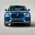 Close-up of a Sleek Blue Jaguar F-Pace Grille