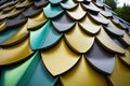close-up of sleek eco friendly roof made from recycled materials