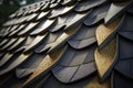 close-up of sleek eco friendly roof made from recycled materials