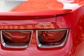 Close-up of a sleek red Chevrolet Camaro vehicle in Manchester, the United States