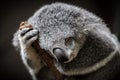 Close-up of a sleeping furry koala Royalty Free Stock Photo