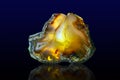 Close up of a Slice Agate Gemstone on dark background Royalty Free Stock Photo