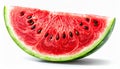 Close Up Slice of Fresh Red Watermelon with Black Seeds Royalty Free Stock Photo