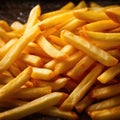 Close up of slice fries chips