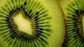 Close-up of slice of kiwifruit