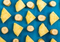 Close up slice pineapple, banana pattern background texture. Royalty Free Stock Photo