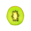 Close-up slice ripe kiwi fruits isolated on white background. Healthy fruits concept