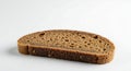 Close-up of a Slice of Seeded Rye Bread on White Background Royalty Free Stock Photo