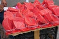 close up of slice of water melon selling at shop Royalty Free Stock Photo