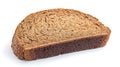 Close-up of a slice of whole grain bread on a white background Royalty Free Stock Photo
