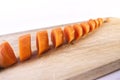 Close-up of Sliced Carrot on Chopping Board